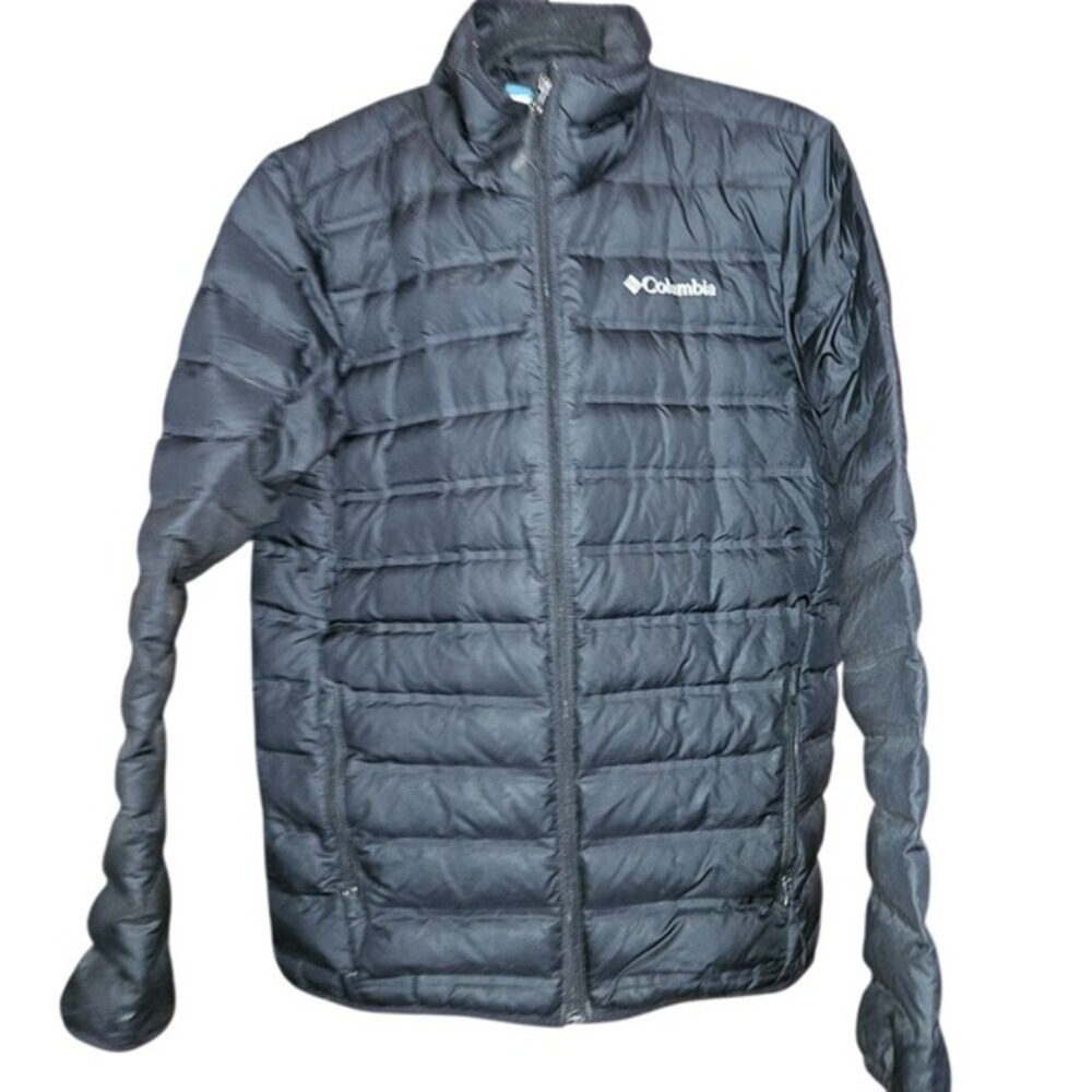 Columbia Logo Men's Medium Black Winter Puffer Jacket *small flaw*